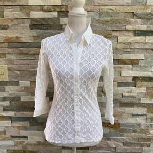 Anne Fontaine White Lace Blouse